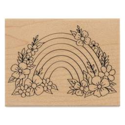 Hero Arts Floral Rainbow Woodblock Stamp - 4.25" x 3.25"