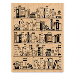 Hero Arts Bookcase Woodblock Stamp - 5.25" x 4"