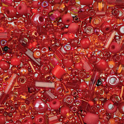 John Bead Bead Bar Czech Glass Bead Assortment - Red, 50 g