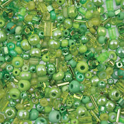 John Bead Bead Bar Czech Glass Bead Assortment - Light Green, 50 g