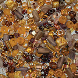 John Bead Bead Bar Czech Glass Bead Assortment - Topaz and Brown, 20 g
