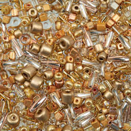 John Bead Bead Bar Czech Glass Bead Assortment - Gold, 50 g
