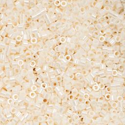 John Bead Cylin 11/0 Ceylon Cylindrical Seed Beads - Opaque White Bisque, 25g