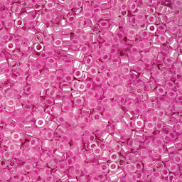 John Bead Cylin 11/0 Ceylon Cylindrical Seed Beads - Crystal Fuchsia Lined, 25g