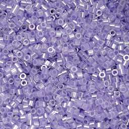 John Bead Cylin 11/0 Ceylon Cylindrical Seed Beads - Crystal Purple Lined, 25g