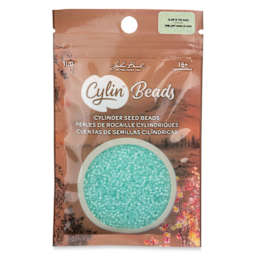 John Bead Cylin 11/0 Glow in the Dark Cylindrical Seed Beads - Green, 25g front of packaging