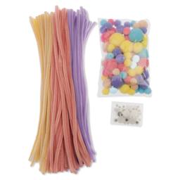 John Bead Mixed Craft Combo Pack - Pkg of 300, Pastel Mix contents