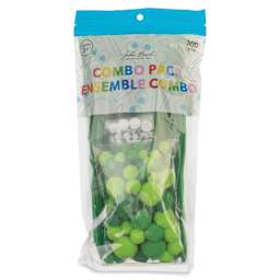 John Bead Mixed Craft Combo Pack - Pkg of 300, Green Mix front of packaging