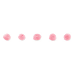 John Bead Pom Poms - Pkg of 65, Pink, 1/2"
