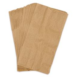Hygloss Kraft Brown Paper Bags - Pkg of 100, #4 Medium stacked