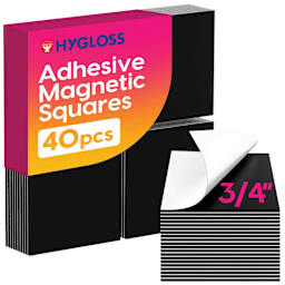 Hygloss Self-Adhesive Magnetic Squares - Pkg of 40, 3/4" x 3/4"