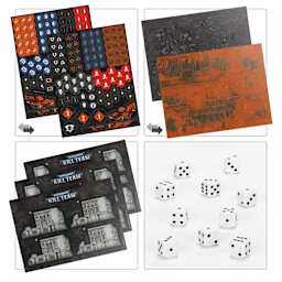 Warhammer Kill Team Starter Set - Included dice, background sheets, and counters.