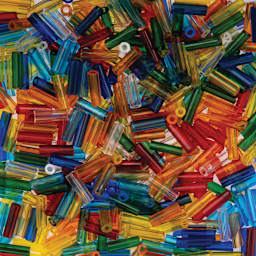 John Bead Czech Glass #3 Bugle Beads - Transparent Assorted, 6.5 mm, 19 g Tube