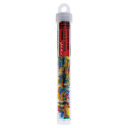 John Bead Czech Glass #3 Bugle Beads - Transparent Assorted, 6.5 mm, 19 g Tube