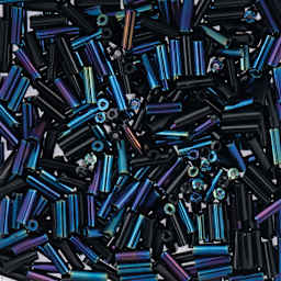 John Bead Czech Glass #3 Bugle Beads - Midnight Mix close up