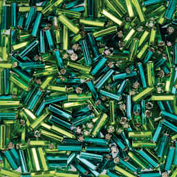 John Bead Czech Glass #3 Bugle Beads - Spring Fling close up