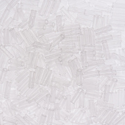 John Bead Czech Glass #3 Bugle Beads - Transparent Crystal close up