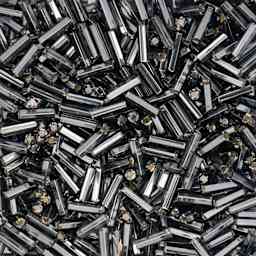 John Bead Czech Glass #3 Bugle Beads - Silver-Lined Grey close up