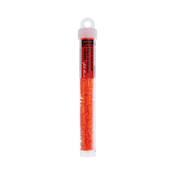 John Bead Czech Glass #3 Bugle Beads - Opaque Orange, 6.5 mm, 19 g Tube