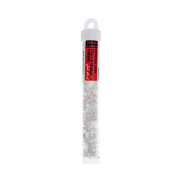John Bead Czech Glass #3 Bugle Beads - Transparent Crystal Iris, 6.5 mm, 19 g Tube