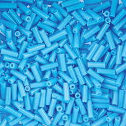 John Bead Czech Glass #3 Bugle Beads - Opaque Light Blue close up