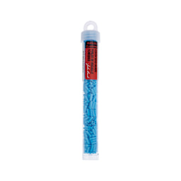 John Bead Czech Glass #3 Bugle Beads - Opaque Light Blue, 6.5 mm, 19 g Tube