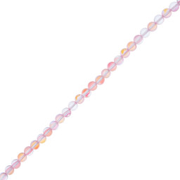 John Bead Crystal Lane DIY Glow in the Dark Round Bead Strand - Pink AB, 7 in