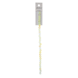 John Bead Crystal Lane DIY Glow in the Dark Round Bead Strand - Yellow AB, 7 in with packaging