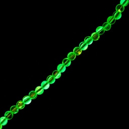John Bead Crystal Lane DIY Glow in the Dark Round Bead Strand - Light Blue AB, 7 in showing glow effect