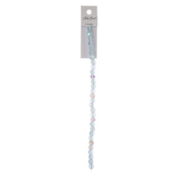 John Bead Crystal Lane DIY Glow in the Dark Round Bead Strand - Light Blue AB, 7 in with packaging