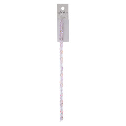 John Bead Crystal Lane DIY Glow in the Dark Round Bead Strand - Purple AB, 7 in with packaging