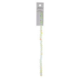 John Bead Crystal Lane DIY Glow in the Dark Round Bead Strand - Green AB, 7 in with packaging