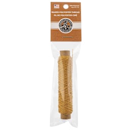 Gudebrod Waxed Polyester Thread - Natural, 25 yd Spool in packaging