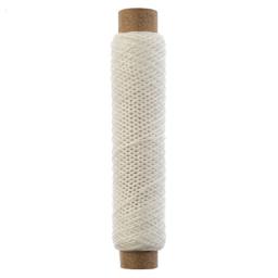 Gudebrod Waxed Polyester Thread - White, 25 yd Spool