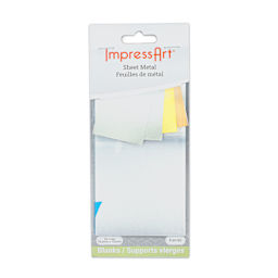 ImpressArt Assorted Sheet Metal - Set of 4, 3 in x 6 in front of packaging