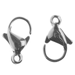 John Bead Stainless Steel Jewelry Clasps - Pkg of 8, Lobster Clasps, 12 mm x 7 mm