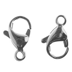 John Bead Stainless Steel Jewelry Clasps - Pkg of 8, Lobster Clasps, 13 mm x 8 mm