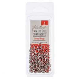 John Bead Stainless Steel Jump Rings - Pkg of 100, 5 mm front of packaging