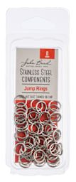 John Bead Stainless Steel Jump Rings - Pkg of 100, 8 mm front of packaging