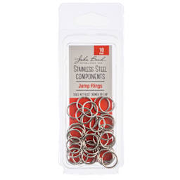 John Bead Stainless Steel Jump Rings - Pkg of 75, 10 mm front of packaging