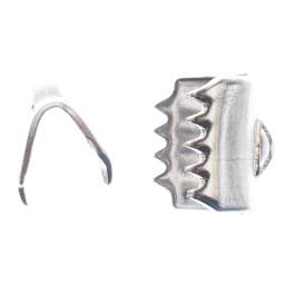 John Bead Stainless Steel Ribbon Cord Clamps - Pkg of 10, 6.5 mm