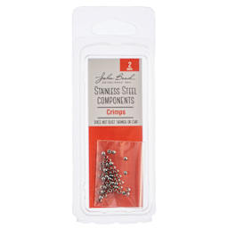 John Bead Stainless Steel Crimp Beads - Pkg of 50, 2 mm front of packaging