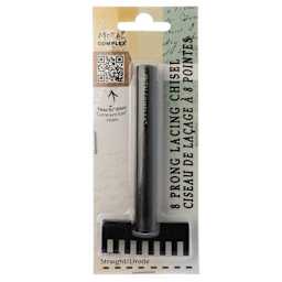 John Bead Metal Complex Leather Lacing Chisel - 8-Prong, Straight, 3.1 mm front of packaging