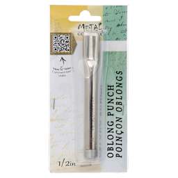 John Bead Metal Complex Oblong Leather Hole Punch - 1/2 in front of packaging