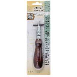 John Bead Metal Complex Adjustable Leather Groover - 5.5" Handle front of packaging