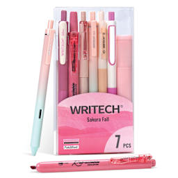 Writech Color Coded Writing Set - Set of 7, Sakura Fall, pens with packaging