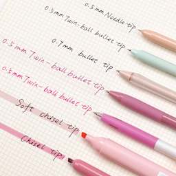 Writech Color Coded Writing Set - Set of 7, Sakura Fall, example swatches