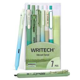 Writech Color Coded Writing Set - Set of 7, Vibrant Forest, pens with packaging