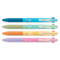 Writech Dual Color Gel Pens - Set of 4, Assorted No. 1, retracted