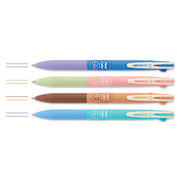 Writech Dual Color Gel Pens - Set of 4, Assorted No. 2, pens with swatches